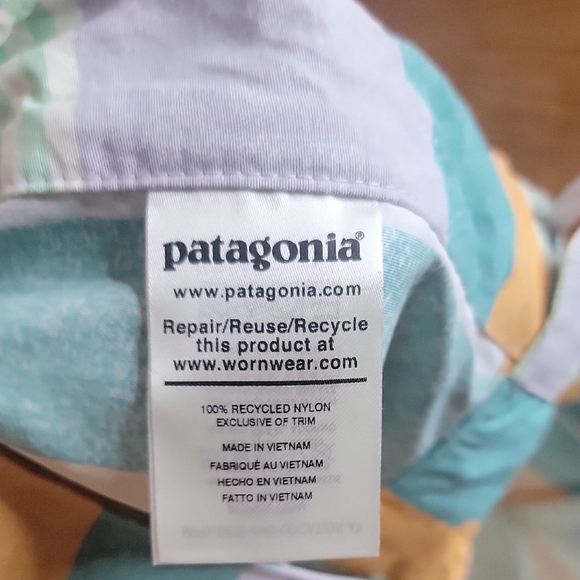 Patagonia Women's Striped Athletic Shorts - Orange, Blue, Green - Picture 5 of 6